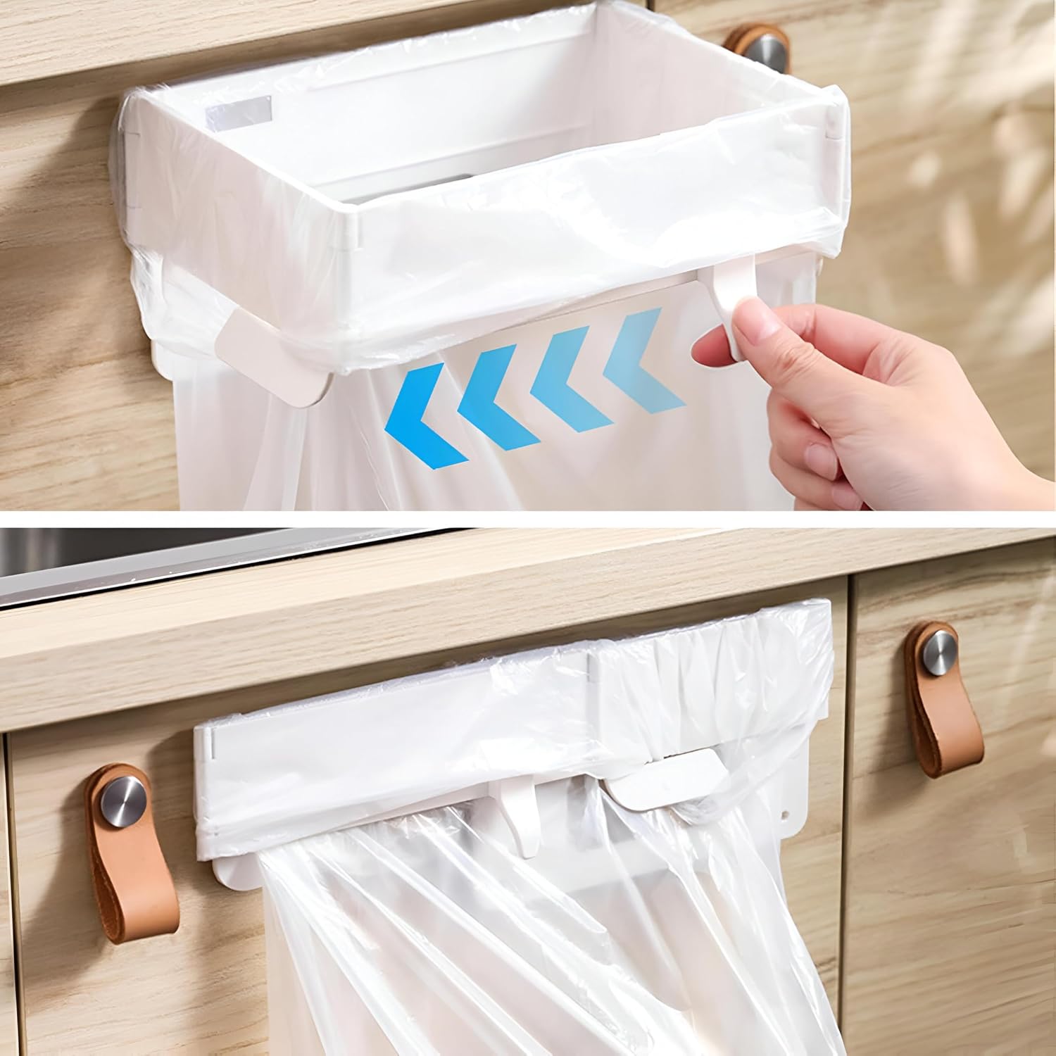 Support de Sac Poubelle Mural et Pliable Fixation Autocollante sans Perçage - حامل وموزع أكياس القمامة الجداري 6