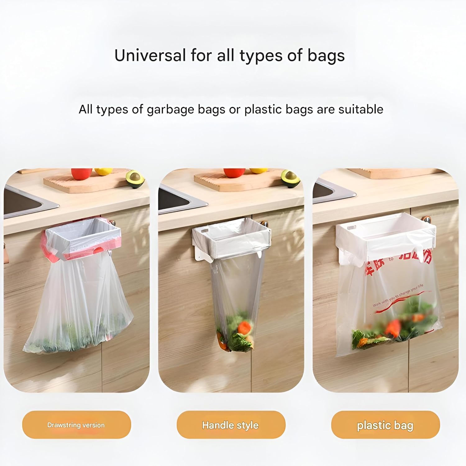 Support de Sac Poubelle Mural et Pliable Fixation Autocollante sans Perçage - حامل وموزع أكياس القمامة الجداري 8