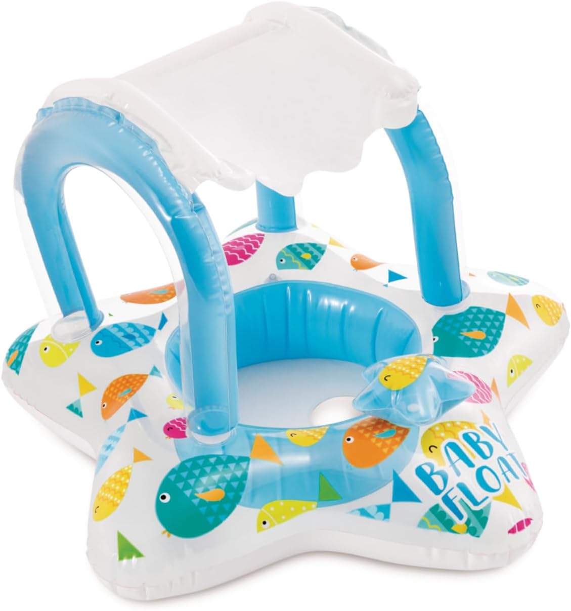 Bouée Siège Gonflable pour Bébé avec Parasol Anti-UV - Design Voiture INTEX 56573NP - عوامة السباحة المنفوخة للأطفال والرضع مع مظلة واقية من الشمس 2