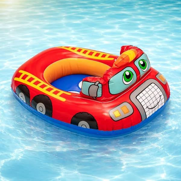 Bouée Siège Gonflable Intex 59586NP pour Bébé - Modèles Camion Pompier, Grue et Bulldozer - عوامة السباحة للأطفال بأشكال آليات البناء والإطفاء من إنتكس 3