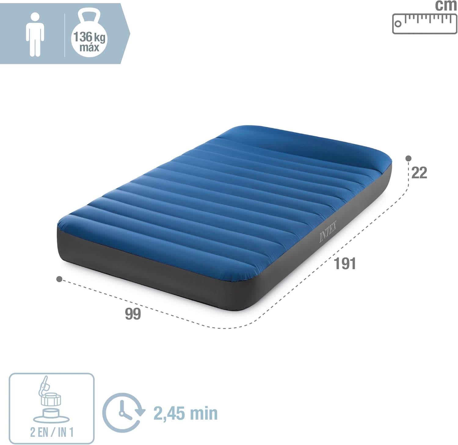  Matelas de Camping Intex TruAire Twin Technologie Fiber-Tech avec Pompe USB150 - فرشة التخييم الهوائية الفاخرة مع مضخة ومسند رأس - 4