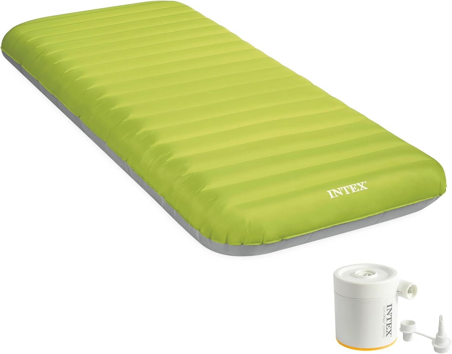 Matelas de Camping Gonflable Intex 64097NP - Technologie Fiber-Tech avec Pompe USB150 - مرتبة التخييم الهوائية "إنتكس" الفردية فائقة الخفة مع مضخة - 2