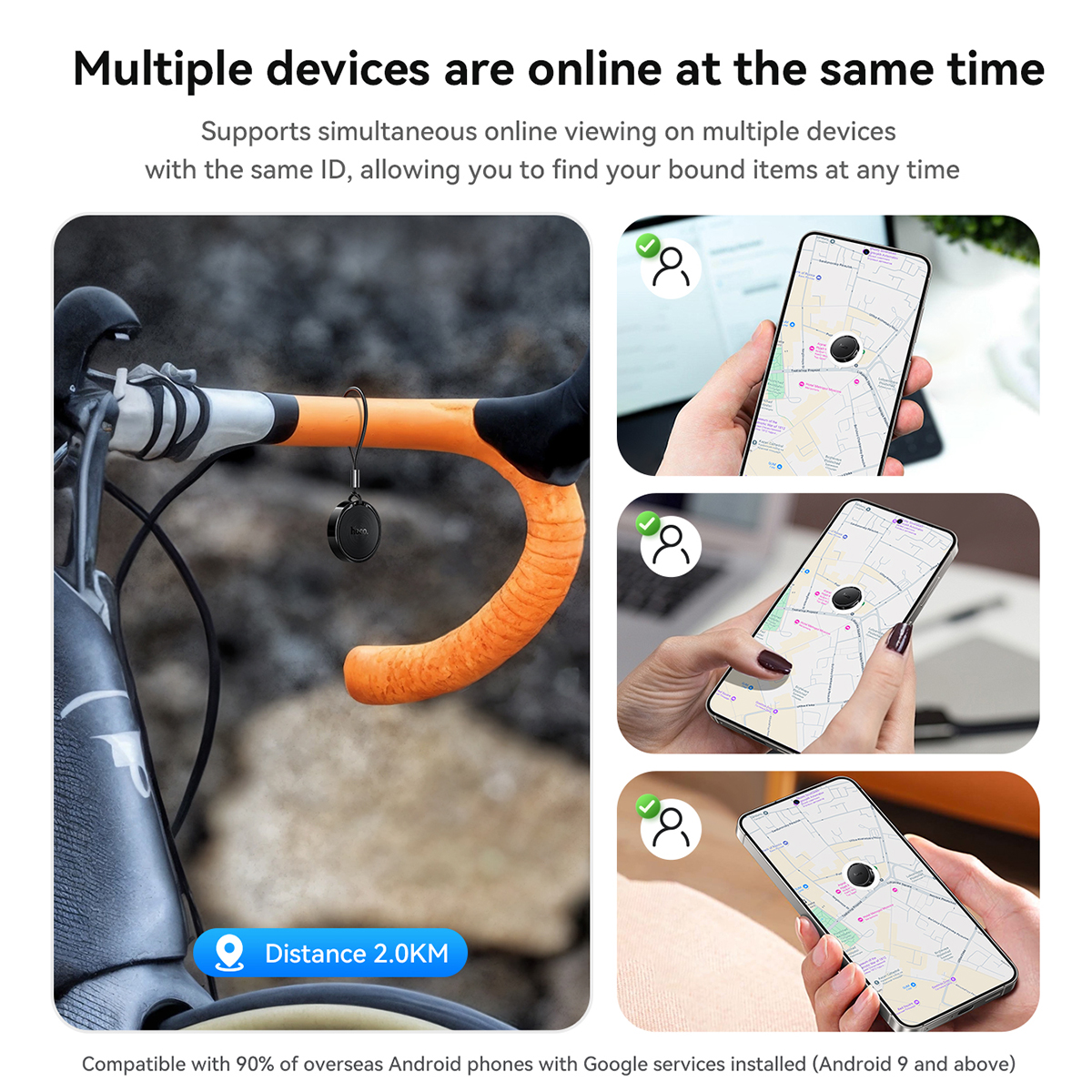 Traceur Intelligent HOCO E96A Android Localisateur Bluetooth via Réseau Google Find My Device - جهاز التتبع ومحدد المواقع الذكي لهواتف أندرويد - 8