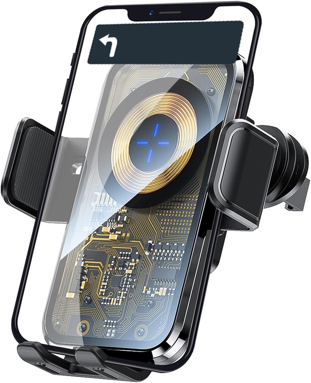 Support Auto Chargeur Sans Fil Qi 15W avec Capteur Intelligent - شاحن وحامل الهاتف اللاسلكي الذكي للسيارات - 7