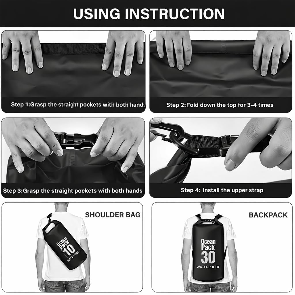 Sac Étanche Ocean Pack 20L Protection Waterproof Totale pour Kayak et Plage - حقيبة الظهر المائية المضادة للماء والتمزق أوشن باك (20 لتر) - 3