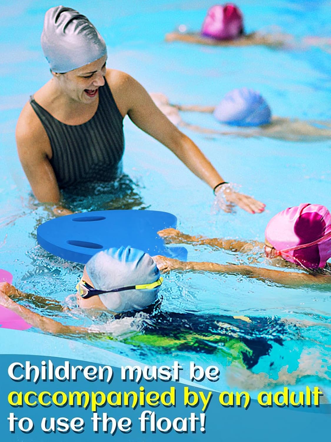 Planche de Natation Kickboard pour Enfants avec Trous de Poignée Ergonomiques - لوح السباحة الإسفنجي للأطفال بمقابض مطورة - 3