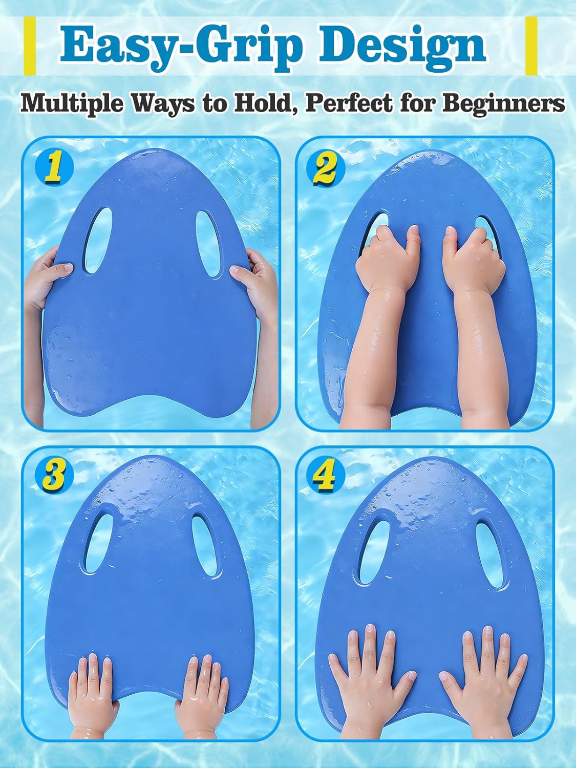 Planche de Natation Kickboard pour Enfants avec Trous de Poignée Ergonomiques - لوح السباحة الإسفنجي للأطفال بمقابض مطورة - 4