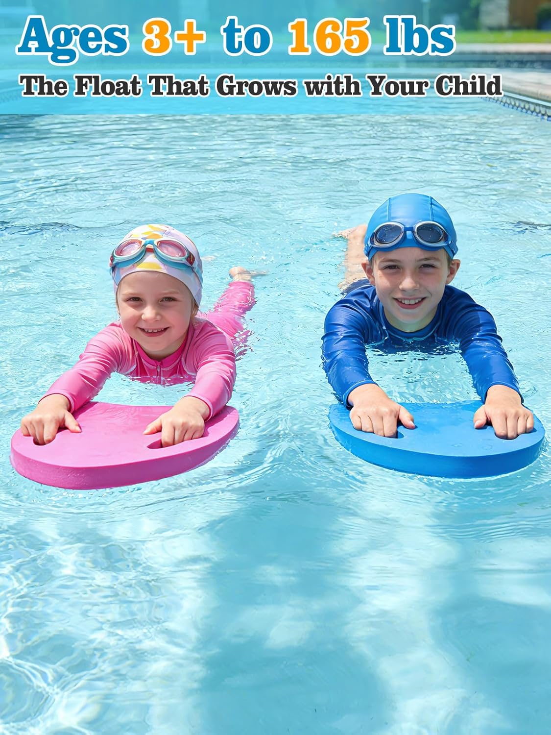 Planche de Natation Kickboard pour Enfants avec Trous de Poignée Ergonomiques - لوح السباحة الإسفنجي للأطفال بمقابض مطورة 3