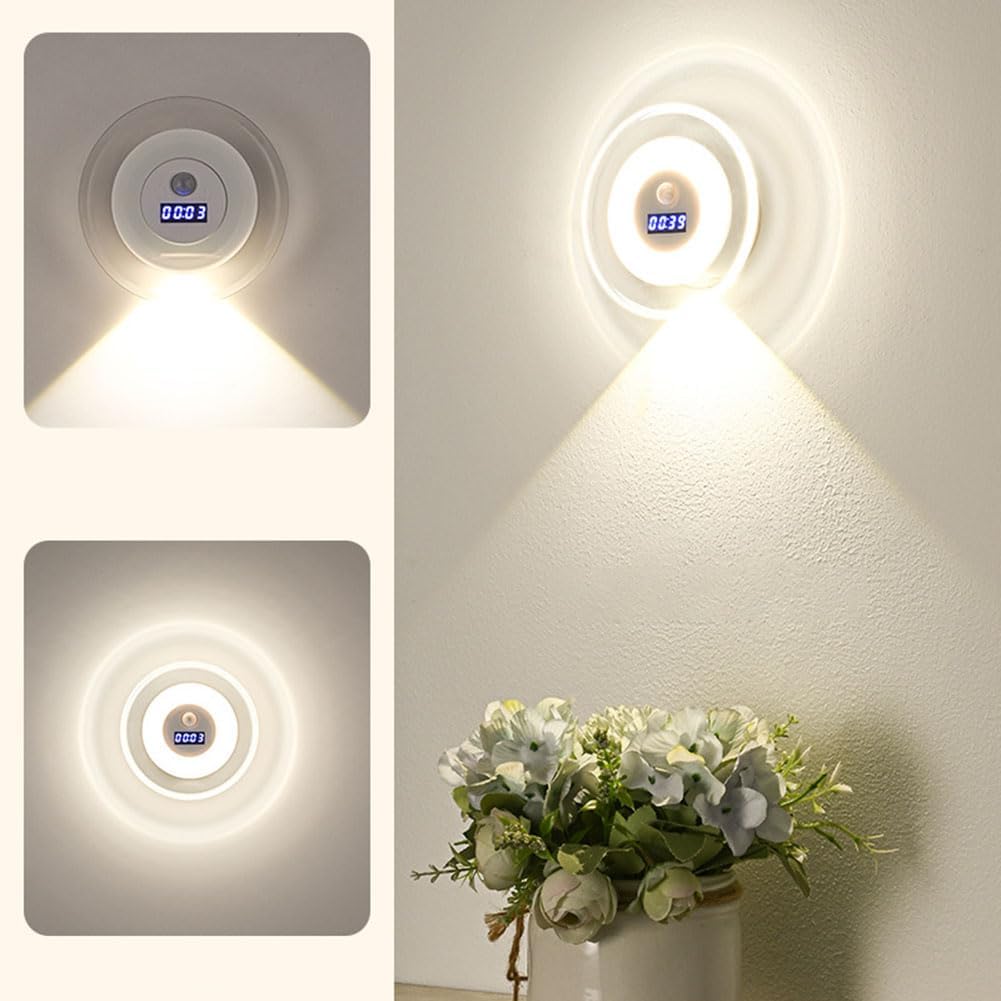 Applique Murale LED Intelligente Avec Capteur de Mouvement Écran Horloge Numérique - مصباح الحائط الذكي بمستشعر حركة وشاشة رقمية لعرض الوقت 6