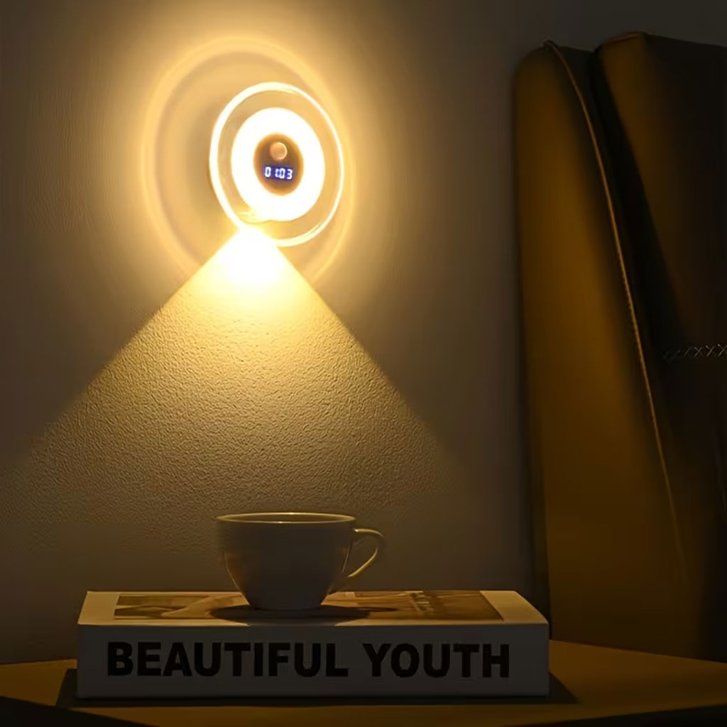 Applique Murale LED Intelligente Avec Capteur de Mouvement Écran Horloge Numérique - مصباح الحائط الذكي بمستشعر حركة وشاشة رقمية لعرض الوقت - 10
