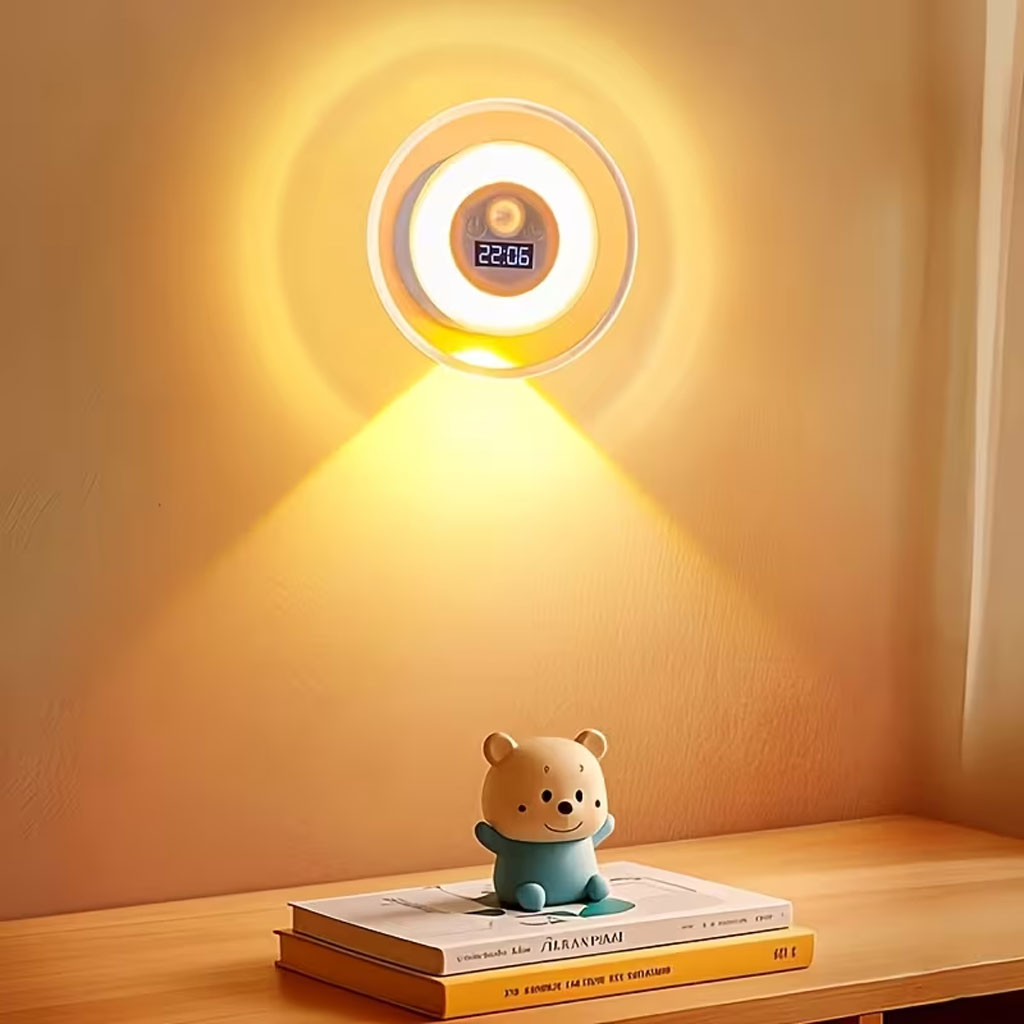 Applique Murale LED Intelligente Avec Capteur de Mouvement Écran Horloge Numérique - مصباح الحائط الذكي بمستشعر حركة وشاشة رقمية لعرض الوقت 11