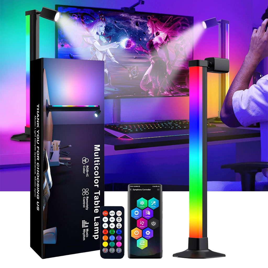 Lampadaire LED Angle RVB Intelligent Éclairage d'Ambiance Multicolore avec Télécommande 1Pcs - مصباح الأرضية الليد الذكي متعدد الألوان مع جهاز تحكم عن بعد 2