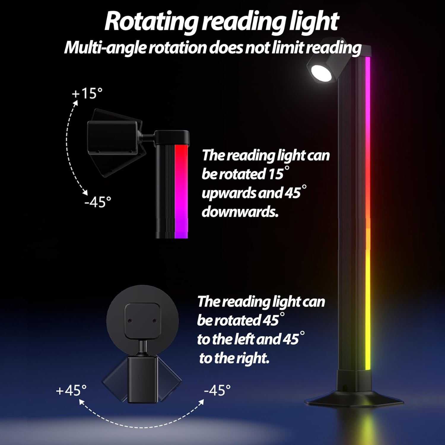 Lampadaire LED Angle RVB Intelligent Éclairage d'Ambiance Multicolore avec Télécommande 1Pcs - مصباح الأرضية الليد الذكي متعدد الألوان مع جهاز تحكم عن بعد 7