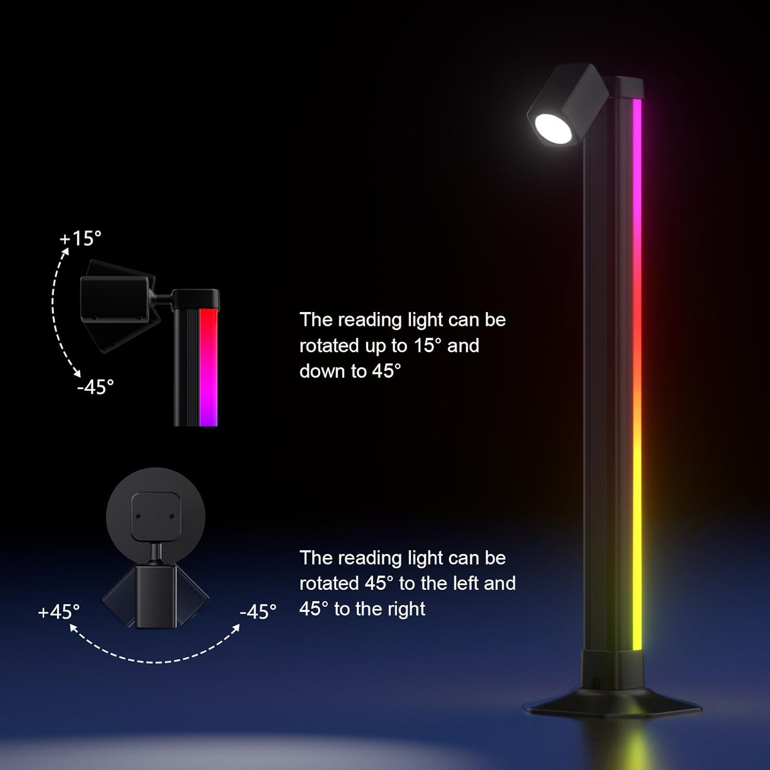 Lampadaire LED Angle RVB Intelligent Éclairage d'Ambiance Multicolore avec Télécommande 1Pcs - مصباح الأرضية الليد الذكي متعدد الألوان مع جهاز تحكم عن بعد 5