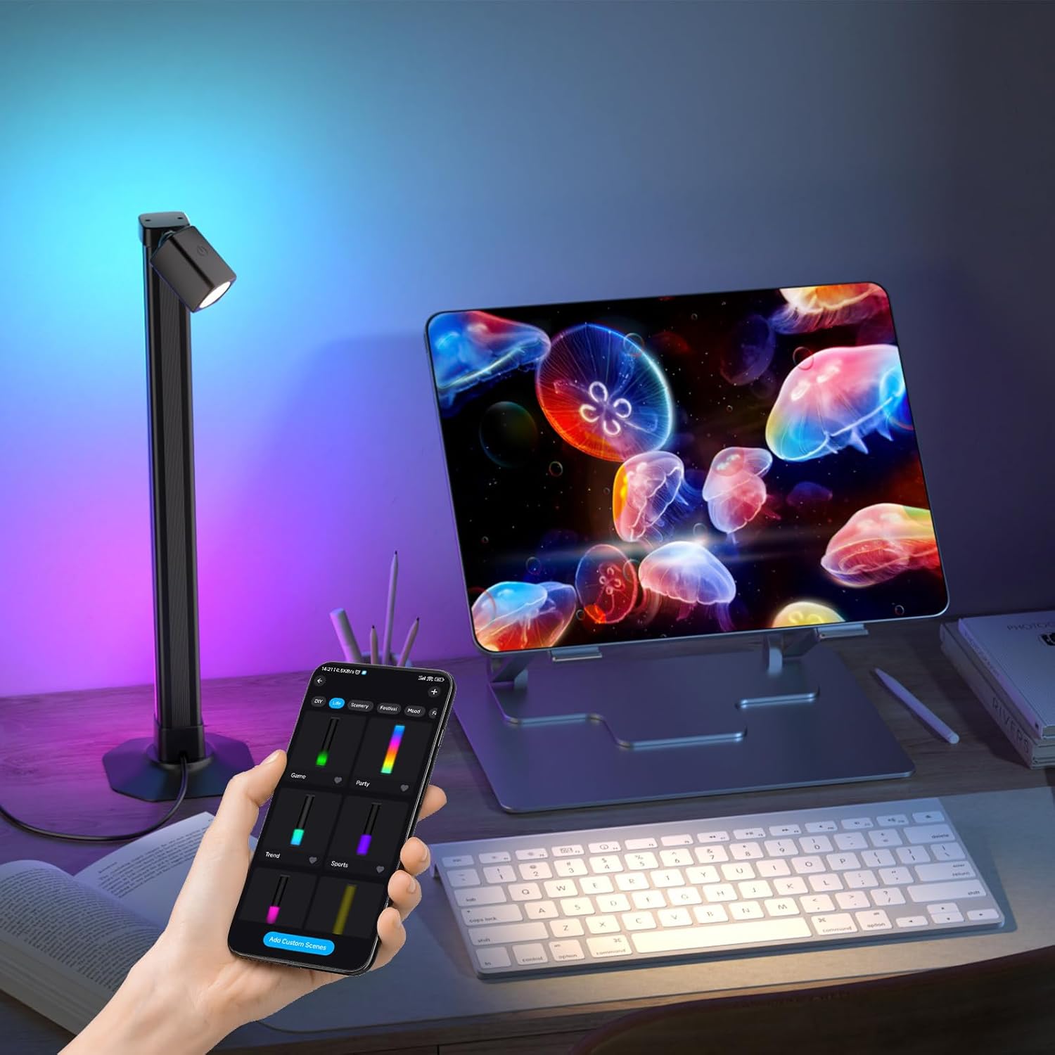Lampadaire LED Angle RVB Intelligent Éclairage d'Ambiance Multicolore avec Télécommande 1Pcs - مصباح الأرضية الليد الذكي متعدد الألوان مع جهاز تحكم عن بعد 12