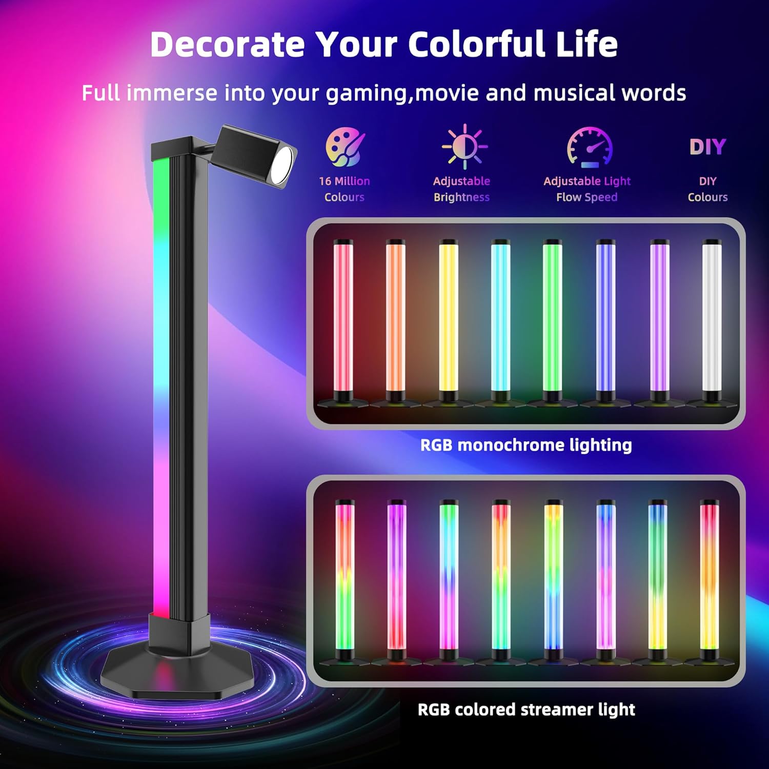 Lampadaire LED Angle RVB Intelligent Éclairage d'Ambiance Multicolore avec Télécommande 1Pcs - مصباح الأرضية الليد الذكي متعدد الألوان مع جهاز تحكم عن بعد 13