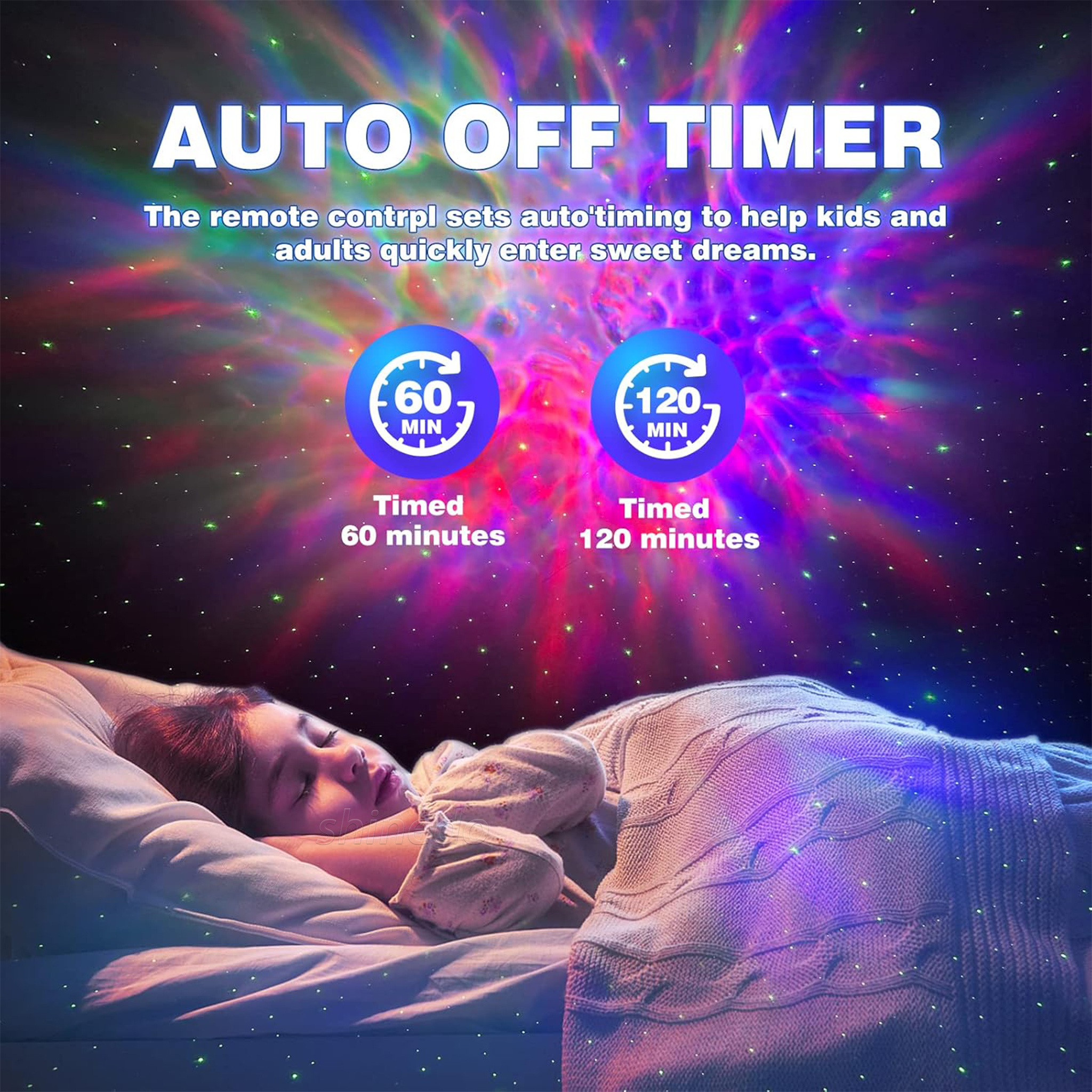 Projecteur de Galaxie et Veilleuse Panda Intelligente Bluetooth avec 15 Effets Lumineux - جهاز بروجكتر المجرات بشكل باندا مع مكبر صوت - 5