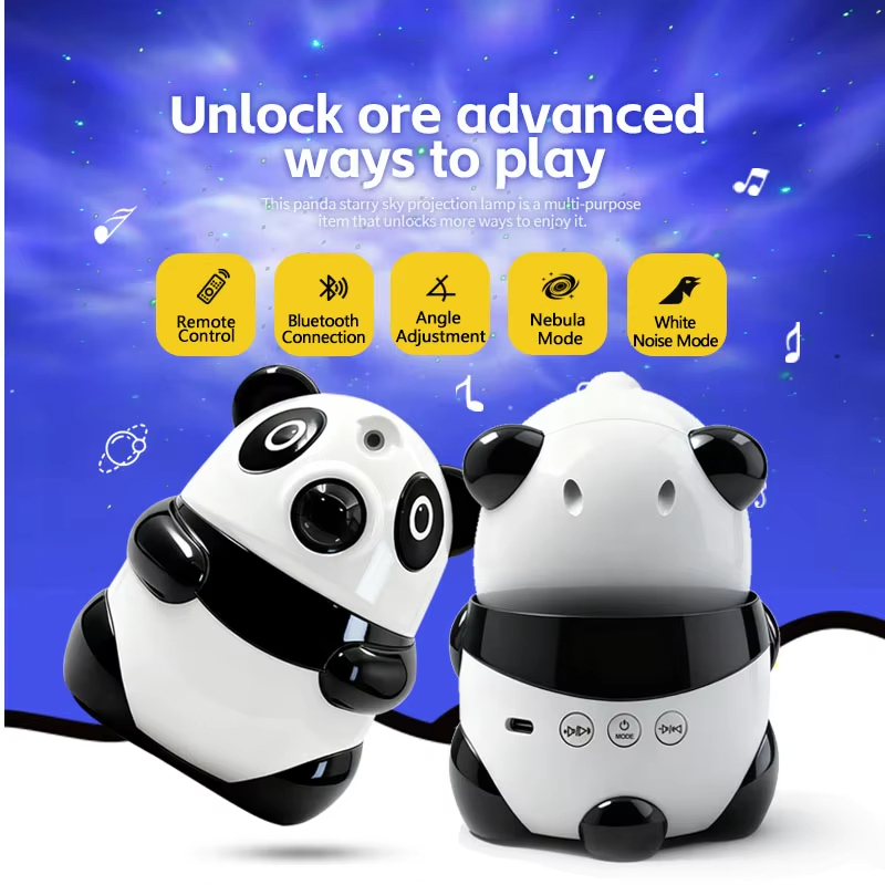 Projecteur de Galaxie et Veilleuse Panda Intelligente Bluetooth avec 15 Effets Lumineux - جهاز بروجكتر المجرات بشكل باندا مع مكبر صوت - 7