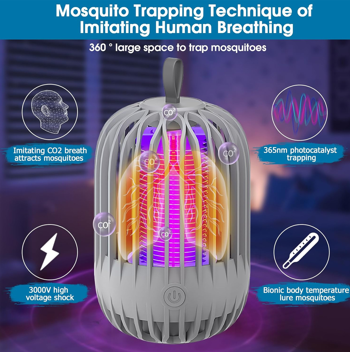 Appareille de Moustiques et Insectes Électrique Puissante et Portable Sans Produits Chimiques - صاعق وقاتل البعوض والحشرات 8