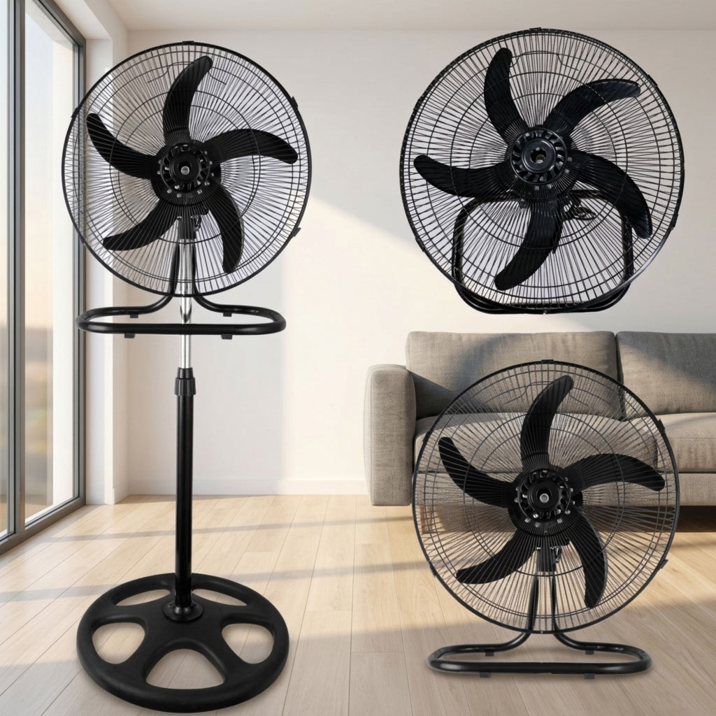 Ventilateur Multifonction 3en1 5 Lames Puissantes - مروحة التبريد وتدوير الهواء المتطورة 3 في 1 3