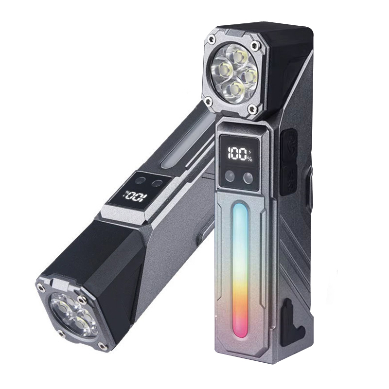 Lampe de Travail LED Multifonction T130 Éclairage Latéral RGB et Écran LCD - مصباح العمل الذكي متعدد الوظائف بمغناطيس - 2