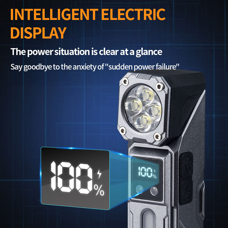 Lampe de Travail LED Multifonction T130 Éclairage Latéral RGB et Écran LCD - مصباح العمل الذكي متعدد الوظائف بمغناطيس - 11
