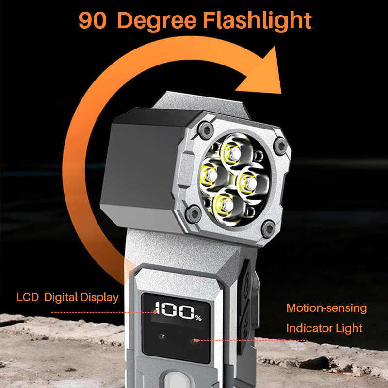 Lampe de Travail LED Multifonction T130 Éclairage Latéral RGB et Écran LCD - مصباح العمل الذكي متعدد الوظائف بمغناطيس 5