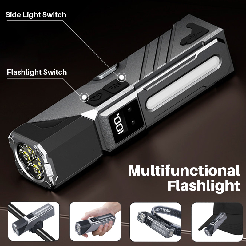 Lampe de Travail LED Multifonction T130 Éclairage Latéral RGB et Écran LCD - مصباح العمل الذكي متعدد الوظائف بمغناطيس 9