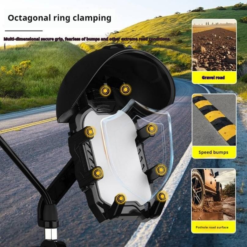 Support Téléphone pour Moto et Vélo avec Mini-Casque Pare-Soleil - حامل الهاتف الذكي للدراجات النارية والهوائية مع واقية شمسية بتصميم خوذة - 3