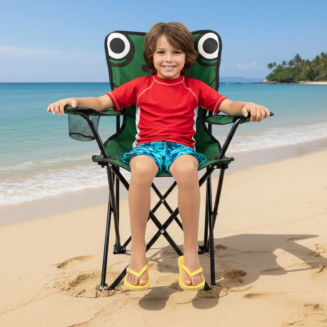 haise Pliable de Camping pour Enfants Structure En Acier avec Porte-Gobelet et Sac de Transport - كرسي تخييم قابل للطي للأطفال 3
