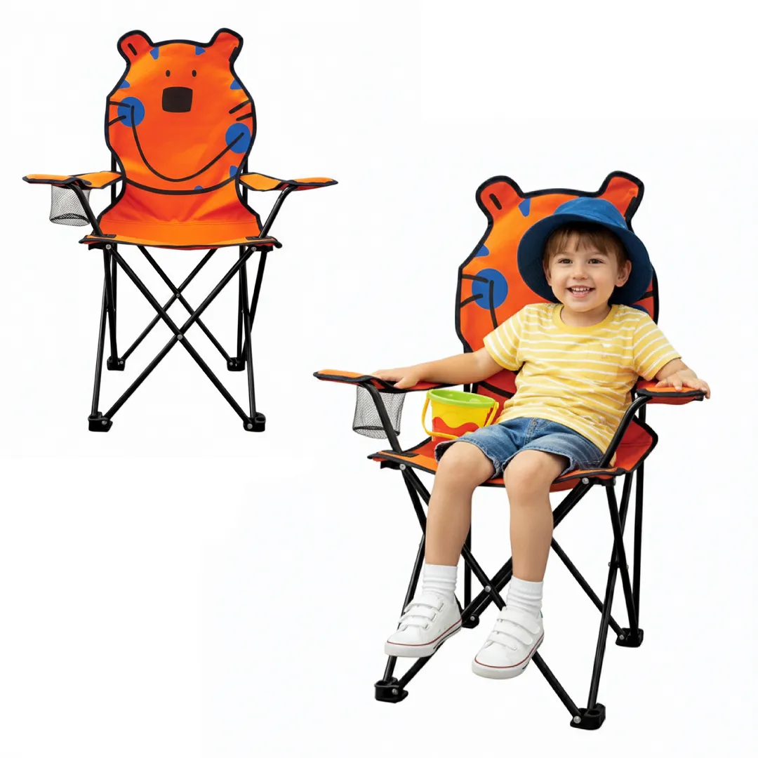 haise Pliable de Camping pour Enfants Structure En Acier avec Porte-Gobelet et Sac de Transport - كرسي تخييم قابل للطي للأطفال 11