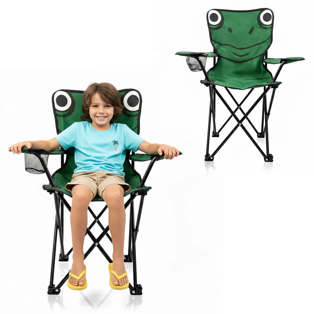 haise Pliable de Camping pour Enfants Structure En Acier avec Porte-Gobelet et Sac de Transport - كرسي تخييم قابل للطي للأطفال 10