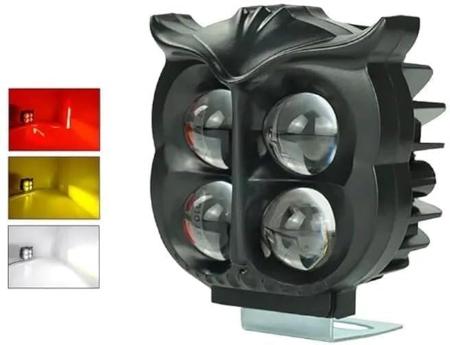 Projecteur Antibrouillard LED Forme Chouette 40W - Éclairage Jaune/Blanc ET Devil Eye Rouge - مصابيح ضباب ليد بتصميم عين البومة - 1