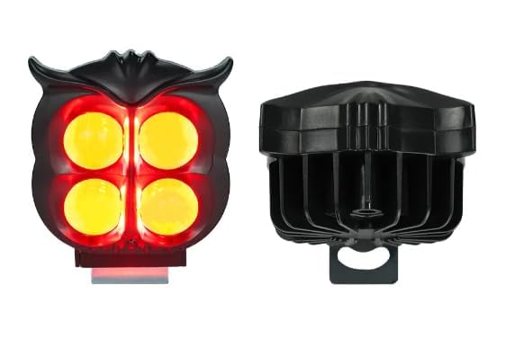 Projecteur Antibrouillard LED Forme Chouette 40W - Éclairage Jaune/Blanc ET Devil Eye Rouge - مصابيح ضباب ليد بتصميم عين البومة - 12