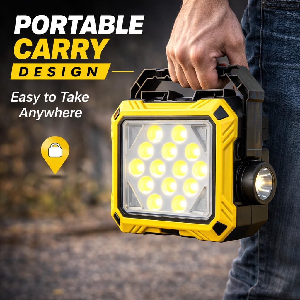 Lanterne de Camping LED Solaire et Rechargeable USB 40 LED + 2 COB - مصباح وكيشاف تخييم يدوي يعمل بالطاقة الشمسية بـ 4 وضعيات إضاءة - 2