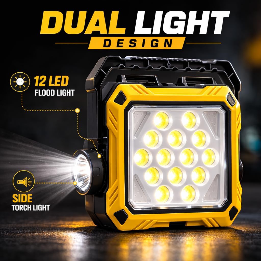 Lanterne de Camping LED Solaire et Rechargeable USB 40 LED + 2 COB - مصباح وكيشاف تخييم يدوي يعمل بالطاقة الشمسية بـ 4 وضعيات إضاءة 2