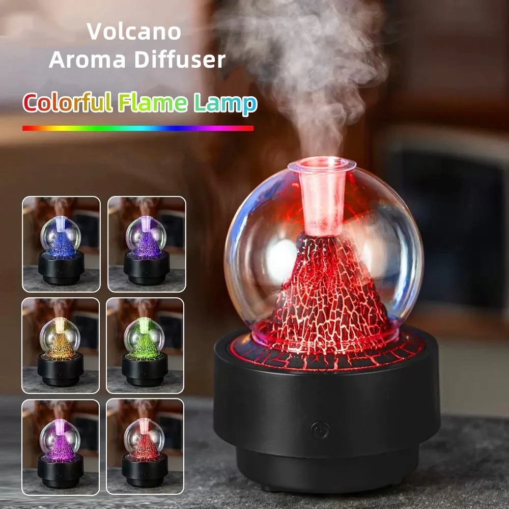 Diffuseur d'Arôme et Humidificateur Effet Volcan Capacité 300ml - موزع العطور والزيوت الذكي بتأثير البركان المضيء 12
