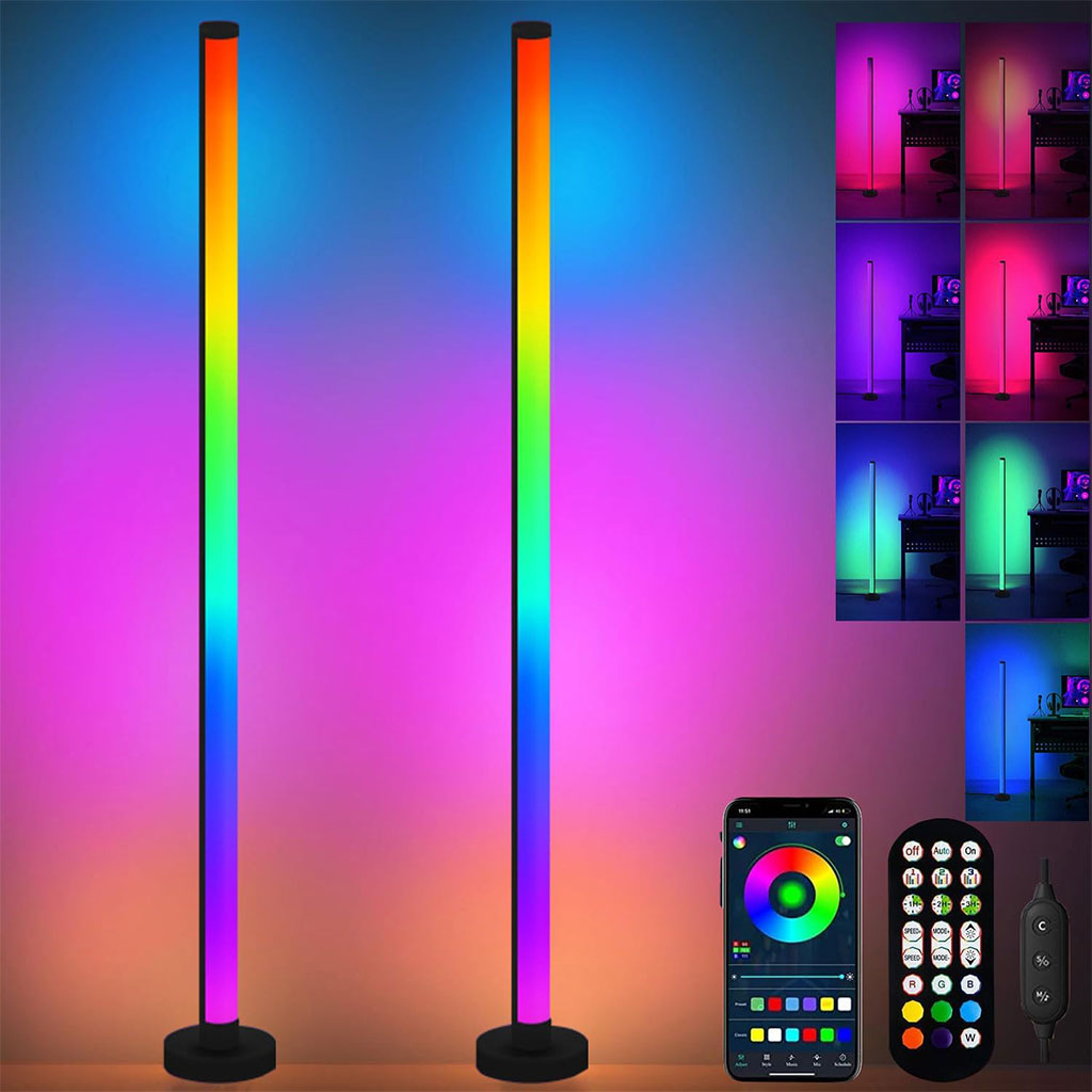 Lampadaire d'Angle LED RGB à Intensité Variable - مصباح ملون للديكور - 2