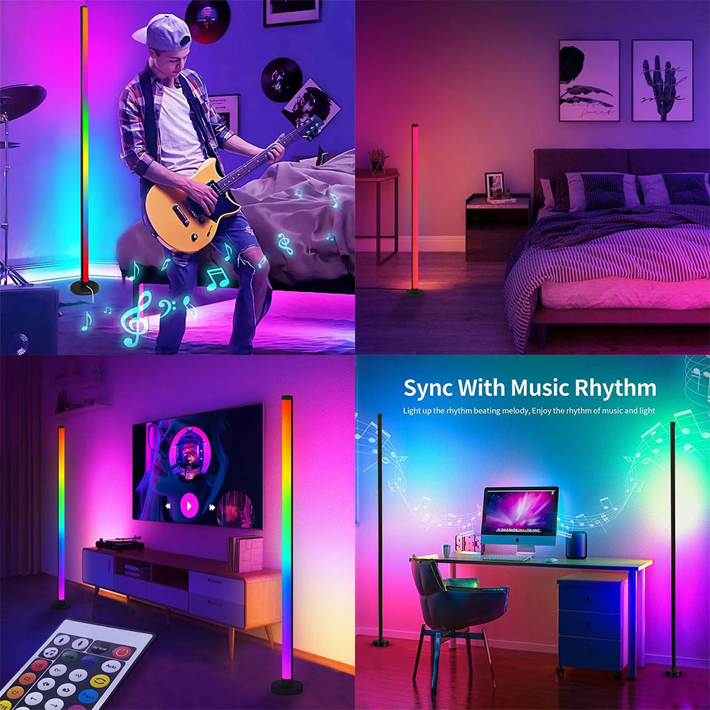 Lampadaire d'Angle LED RGB à Intensité Variable - مصباح ملون للديكور - 1