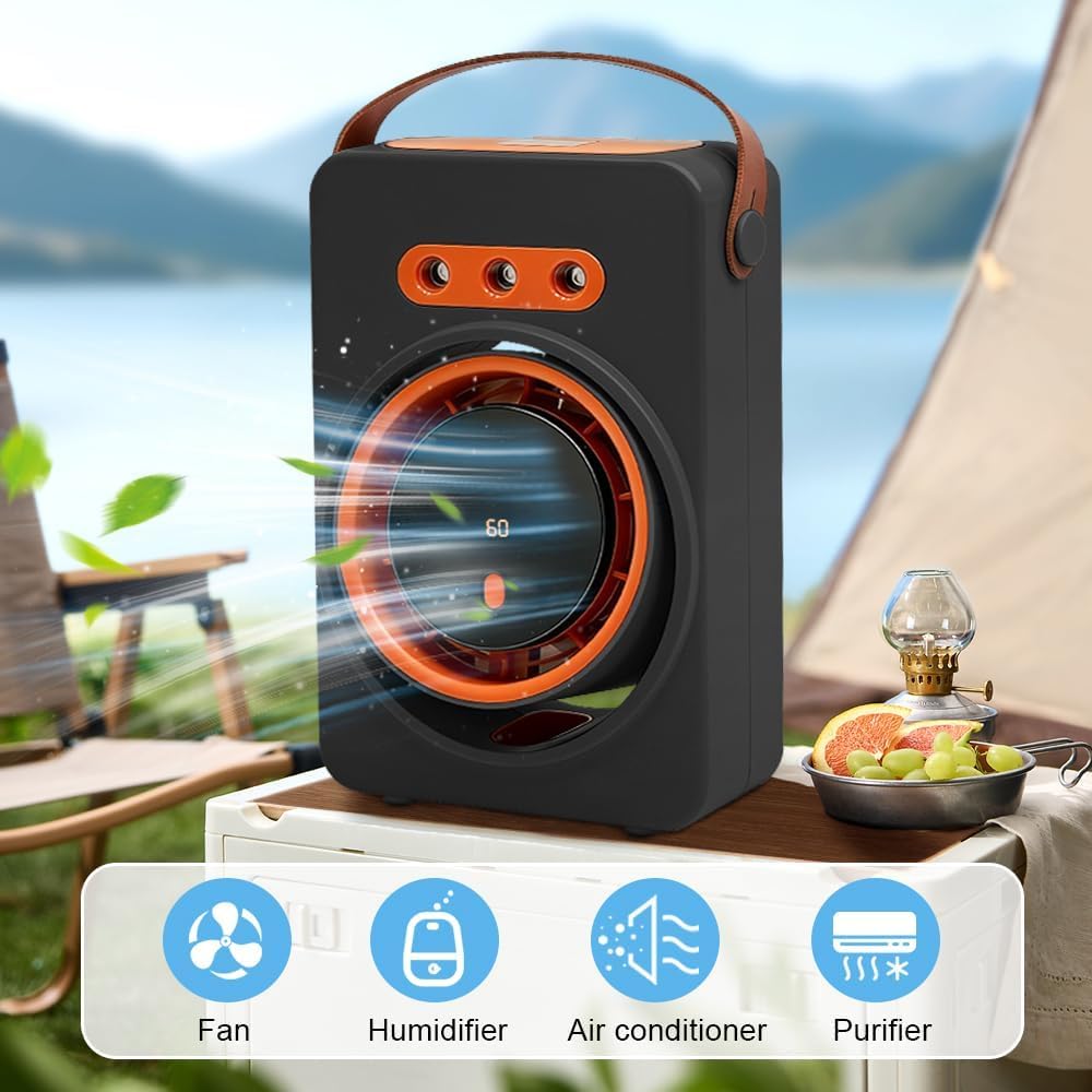 Mini Purificateur et Refroidisseur d'Air Portable 4en1 5 Vitesses - مبرد ومكيف هواء محمول 4 في 1 برذاذ الماء وبطارية قابلة للشحن - 2
