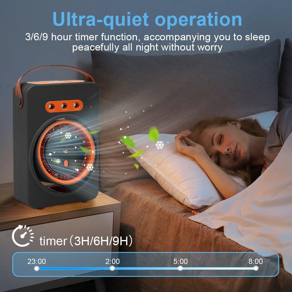 Mini Purificateur et Refroidisseur d'Air Portable 4en1 5 Vitesses - مبرد ومكيف هواء محمول 4 في 1 برذاذ الماء وبطارية قابلة للشحن 8