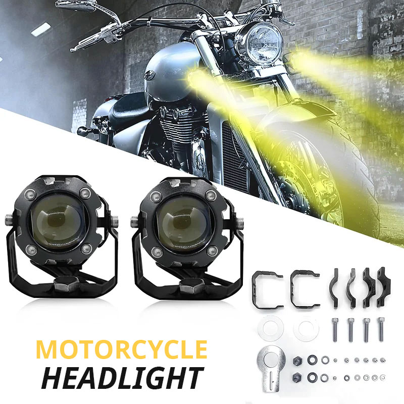 Pack Projecteur de moto Super Lumineux Double Couleur 3800K-6500K - حزمة المصابيح الأمامية للدراجات النارية ذات اللون المزدوج فائقة السطوع 1