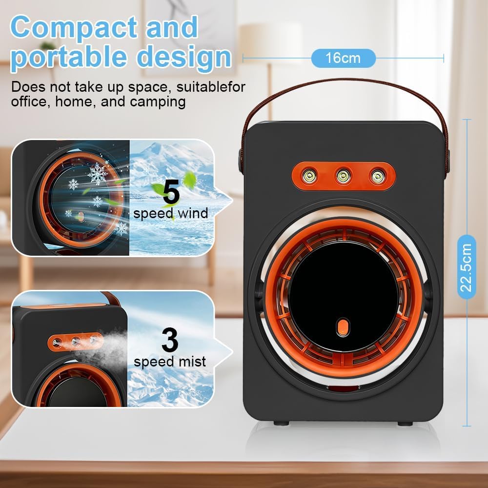 Mini Purificateur et Refroidisseur d'Air Portable 4en1 5 Vitesses - مبرد ومكيف هواء محمول 4 في 1 برذاذ الماء وبطارية قابلة للشحن - 1