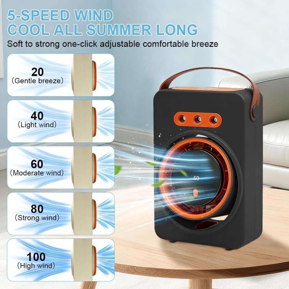 Mini Purificateur et Refroidisseur d'Air Portable 4en1 5 Vitesses - مبرد ومكيف هواء محمول 4 في 1 برذاذ الماء وبطارية قابلة للشحن - 7