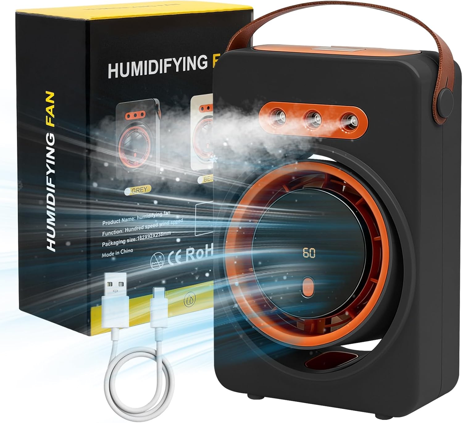 Mini Purificateur et Refroidisseur d'Air Portable 4en1 5 Vitesses - مبرد ومكيف هواء محمول 4 في 1 برذاذ الماء وبطارية قابلة للشحن 2