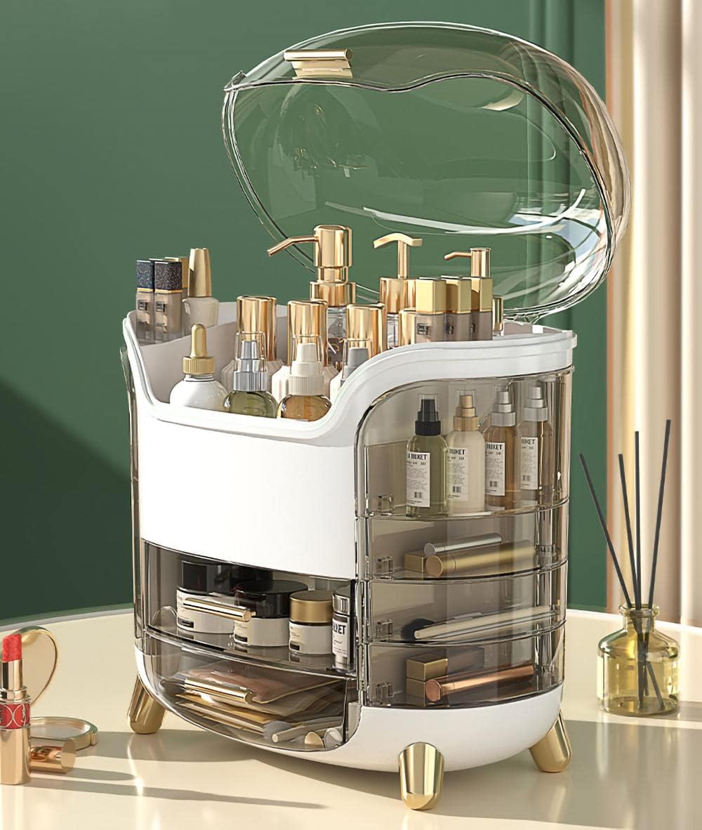 Boîte d'Organisation et Rangement de Maquillage Grande Capacité - منظم وصندوق أدراج للمكياج والمستحضرات بتصميم شفاف وعصري - 7