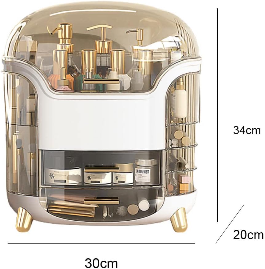 Boîte d'Organisation et Rangement de Maquillage Grande Capacité - منظم وصندوق أدراج للمكياج والمستحضرات بتصميم شفاف وعصري 6