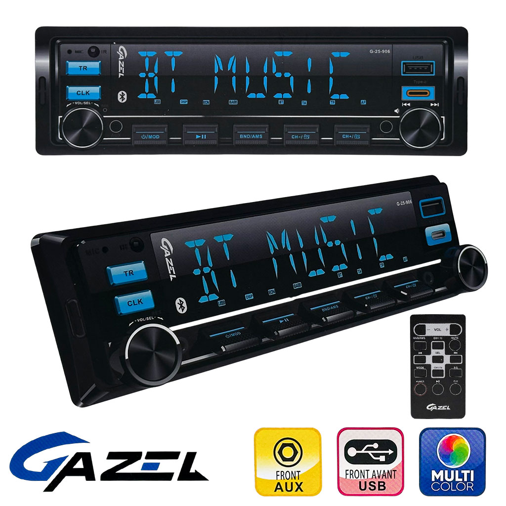 Autoradio Bluetooth Écran LCD 7 Couleurs avec Télécommande - راديو سيارة ذكي مع بلوتوث وإضاءة 7 ألوان 1