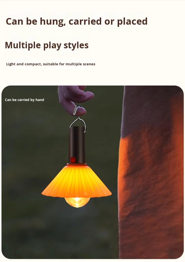Lanterne de Camping Rechargeable 3 Niveaux de Luminosité avec Crochet de Suspension - مصباح تخييم وطوارئ قابل للشحن مع خطاف تعليق و3 مستويات إضاءة - 7