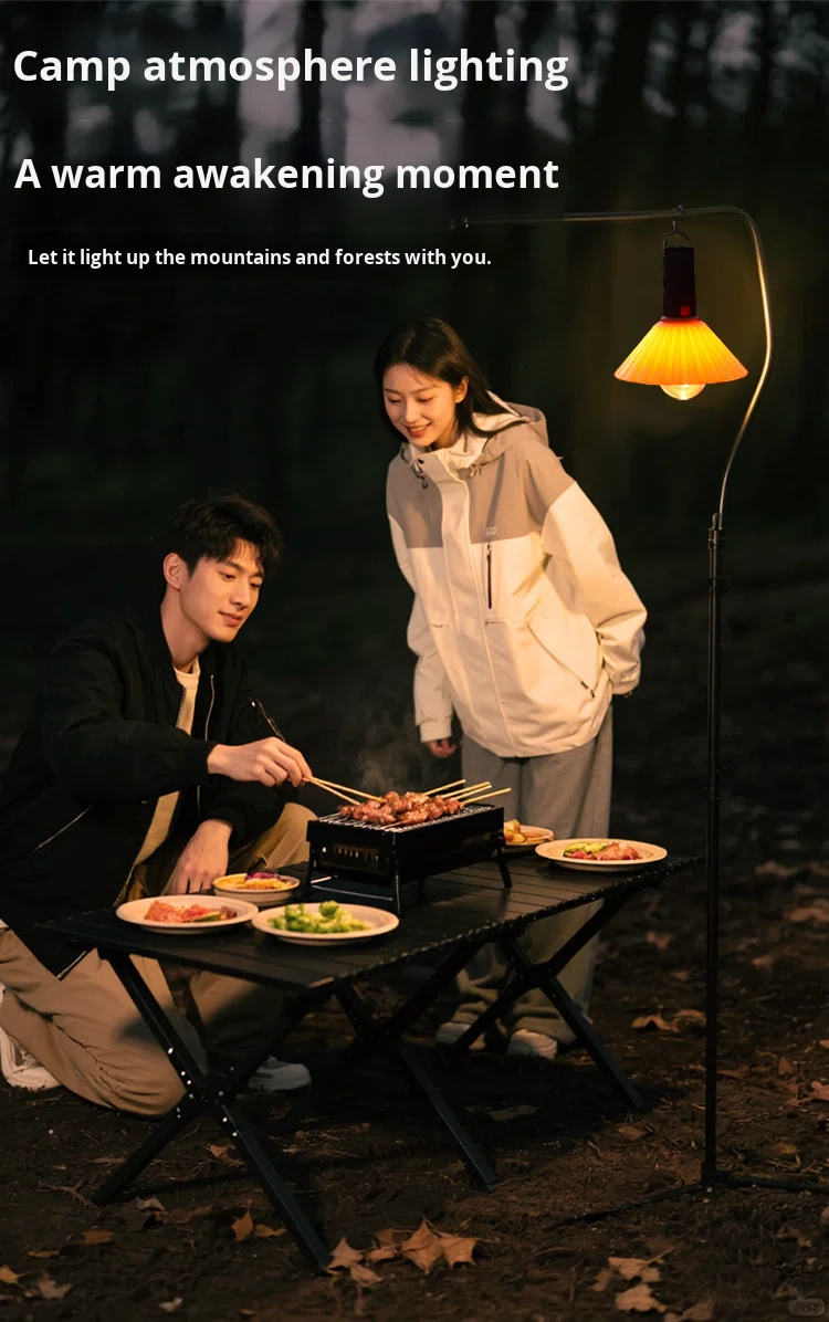 Lanterne de Camping Rechargeable 3 Niveaux de Luminosité avec Crochet de Suspension - مصباح تخييم وطوارئ قابل للشحن مع خطاف تعليق و3 مستويات إضاءة 12